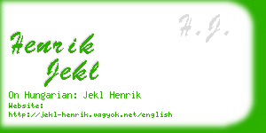 henrik jekl business card